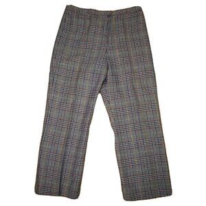 VINTAGE - WOMEN'S RED & BLUE PLAID WOOL PANTS - COUNTRY SUBURBANS - SIZE 18